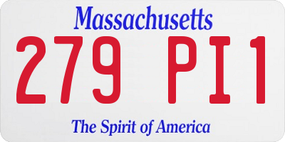 MA license plate 279PI1