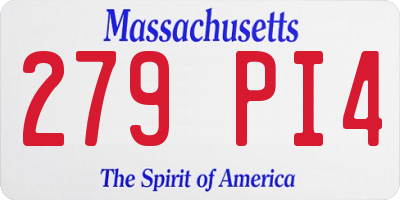 MA license plate 279PI4