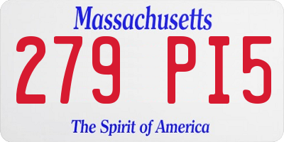 MA license plate 279PI5