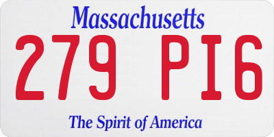 MA license plate 279PI6