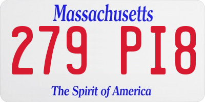 MA license plate 279PI8