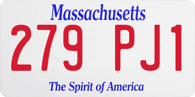 MA license plate 279PJ1