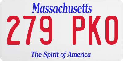 MA license plate 279PK0