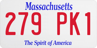 MA license plate 279PK1