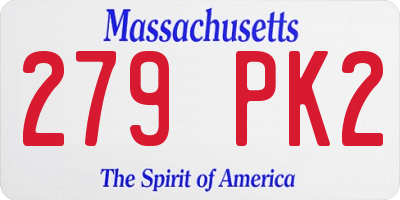 MA license plate 279PK2