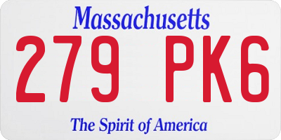 MA license plate 279PK6