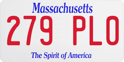 MA license plate 279PL0