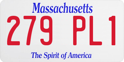MA license plate 279PL1