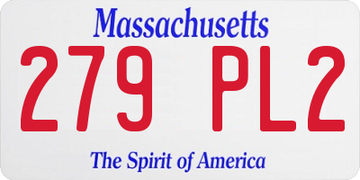 MA license plate 279PL2