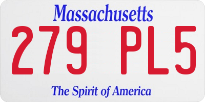 MA license plate 279PL5