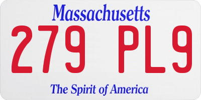 MA license plate 279PL9