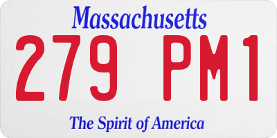 MA license plate 279PM1