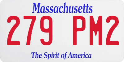 MA license plate 279PM2