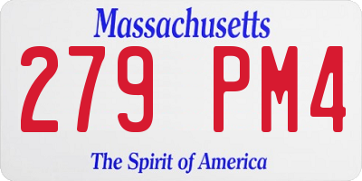MA license plate 279PM4