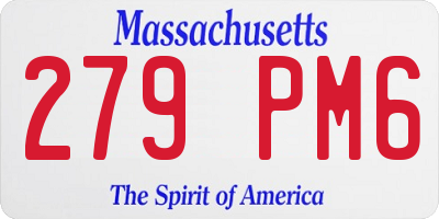 MA license plate 279PM6