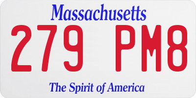 MA license plate 279PM8