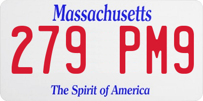 MA license plate 279PM9