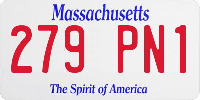 MA license plate 279PN1