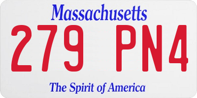 MA license plate 279PN4