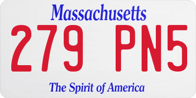 MA license plate 279PN5