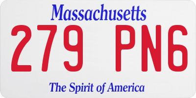 MA license plate 279PN6