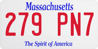 MA license plate 279PN7