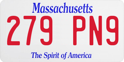 MA license plate 279PN9