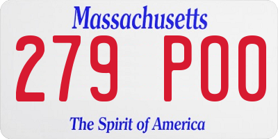 MA license plate 279PO0