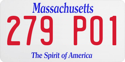 MA license plate 279PO1