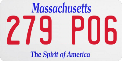 MA license plate 279PO6