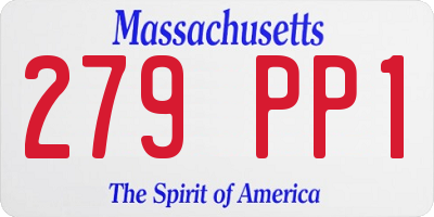 MA license plate 279PP1