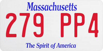 MA license plate 279PP4