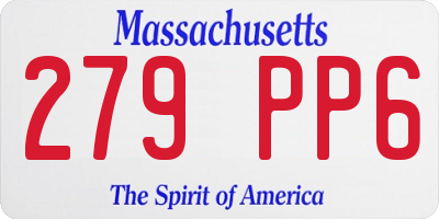 MA license plate 279PP6