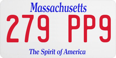 MA license plate 279PP9