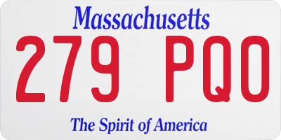 MA license plate 279PQ0