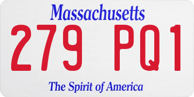 MA license plate 279PQ1