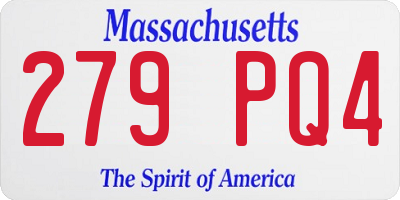 MA license plate 279PQ4