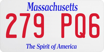 MA license plate 279PQ6