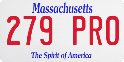 MA license plate 279PR0
