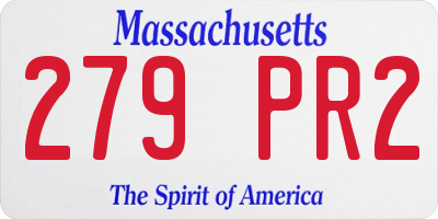 MA license plate 279PR2
