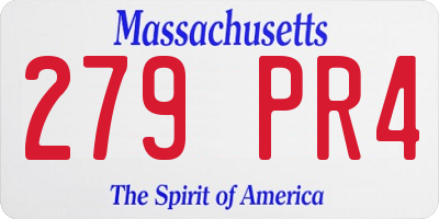 MA license plate 279PR4