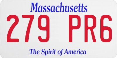 MA license plate 279PR6