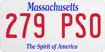 MA license plate 279PS0