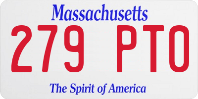 MA license plate 279PT0