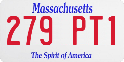 MA license plate 279PT1