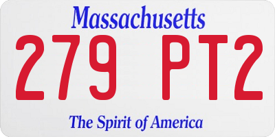 MA license plate 279PT2