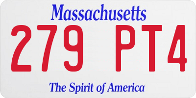 MA license plate 279PT4