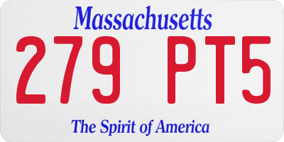 MA license plate 279PT5