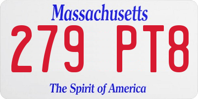 MA license plate 279PT8