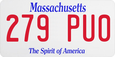MA license plate 279PU0